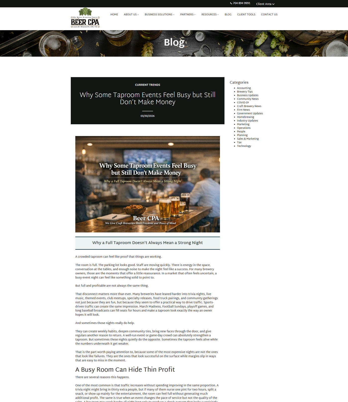 BeerCPA industry blog content and SEO support by ProImpact