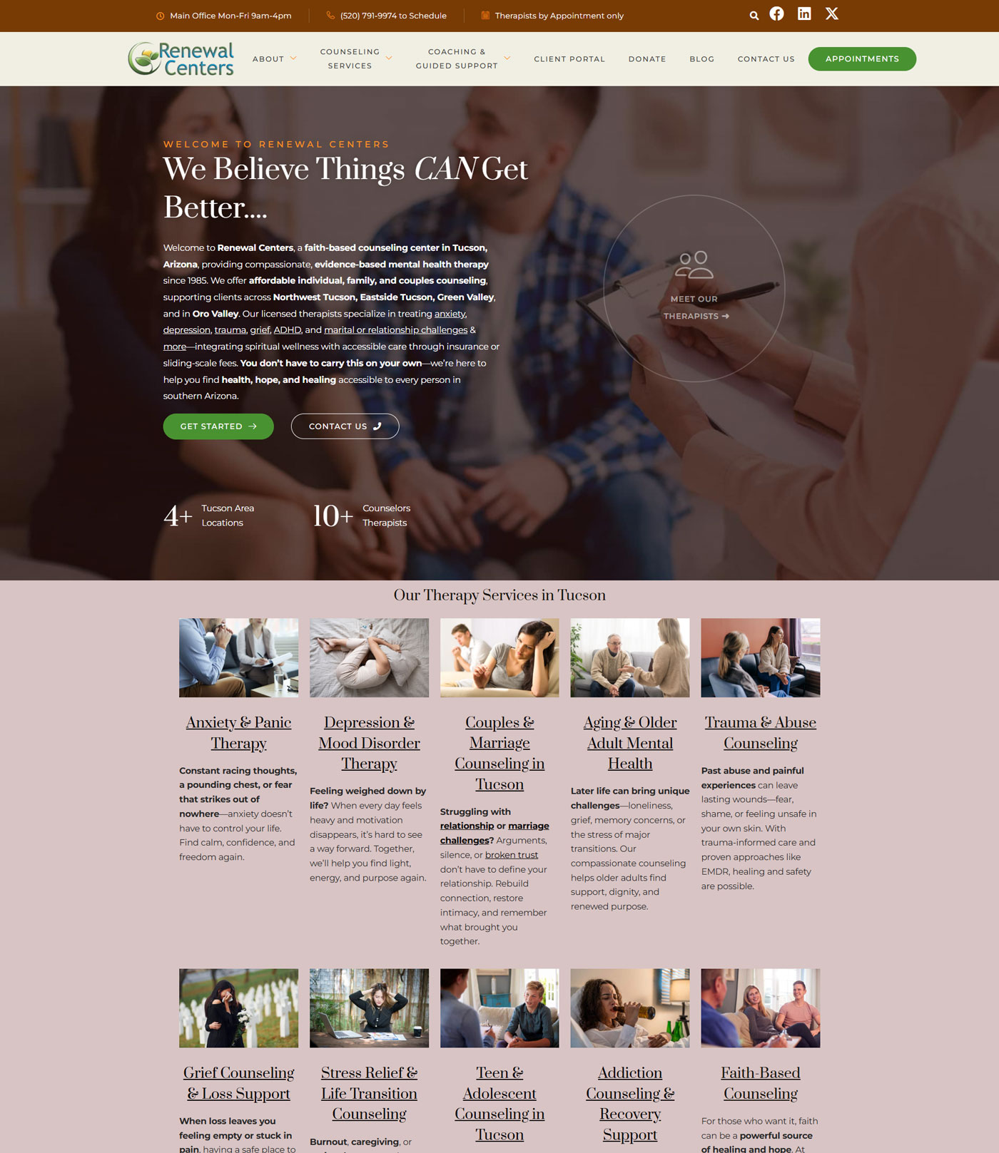 Renewal Centers website project by ProImpact
