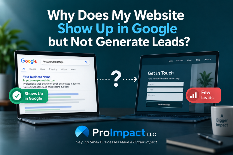 Website shows up in Google but does not generate leads for a small business
