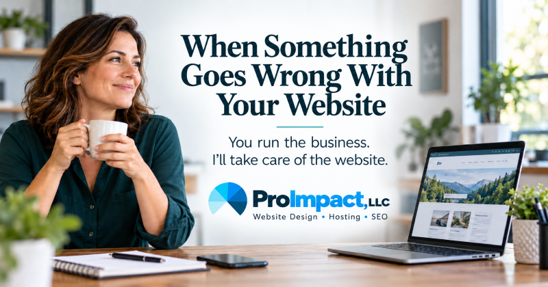 Small business owner relying on ProImpact for WordPress website support and maintenance
